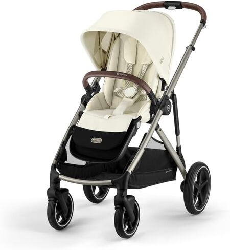 Cybex Gazelle S All-in-One Toddler and Baby Stroller with Over 20 Modular Configurations, Ergonomic Near-Flat Recline, Shopper Basket, and Compact Fold, Moon Black, Black Frame in Saudi Arabia