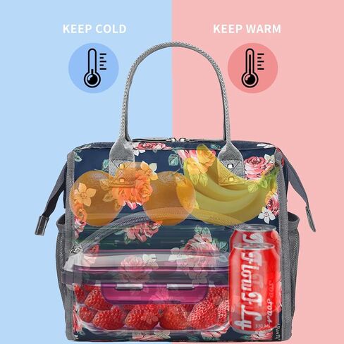 FlowFly Insulated Lunch Bag Wide-Open Lunch Box Large Tote Leakproof Cooler with Drink Holder and Multi Pockets for Women Men Adult Kids Work Picnic Travel Beach Hiking, Leopard in Kuwait