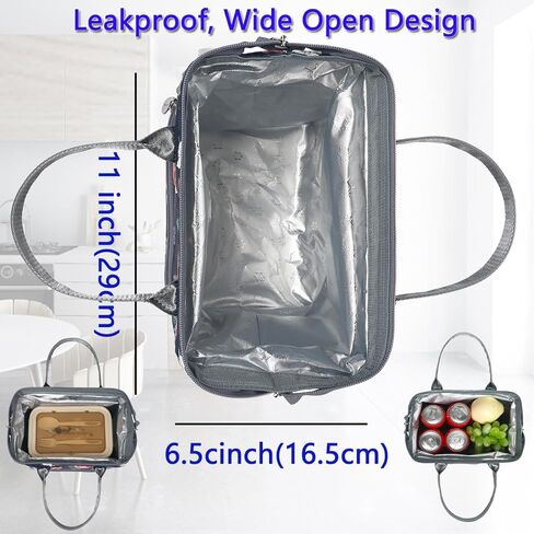 FlowFly Insulated Lunch Bag Wide-Open Lunch Box Large Tote Leakproof Cooler with Drink Holder and Multi Pockets for Women Men Adult Kids Work Picnic Travel Beach Hiking, Leopard in Kuwait