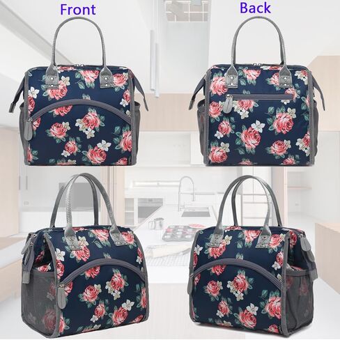 FlowFly Insulated Lunch Bag Wide-Open Lunch Box Large Tote Leakproof Cooler with Drink Holder and Multi Pockets for Women Men Adult Kids Work Picnic Travel Beach Hiking, Leopard in Kuwait