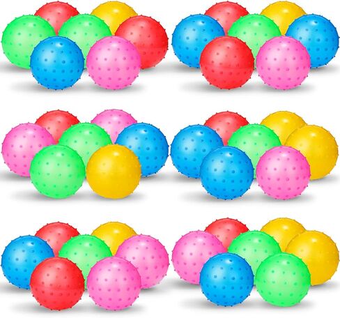 Knobby Balls 4.72 Inch Spiky Bounce Ball Toy Large Bouncy Balls Bulk Inflatable Sensory Balls Soft Massage Stress Plastic Balls for School Party Play Outdoor Indoor Party Favors, 5 Colors in Kuwait