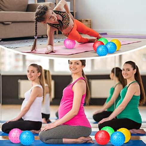 Knobby Balls 4.72 Inch Spiky Bounce Ball Toy Large Bouncy Balls Bulk Inflatable Sensory Balls Soft Massage Stress Plastic Balls for School Party Play Outdoor Indoor Party Favors, 5 Colors in Kuwait