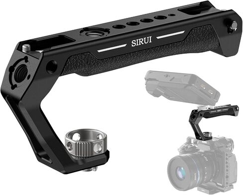 مقبض علوي SIRUI مع حامل دبابيس تحديد موقع 3/8"-16 ARRI، مقبض علوي من السيليكون لقفص الكاميرا مع حذاء بارد مع دبابيس أمان، خيوط تحديد موقع 1/4" و3/8" للميكروفون، ضوء LED، شاشة، SC-THA in Saudi Arabia