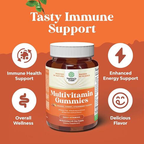 Potent Daily Multivitamin Gummies for Adults - Wellness Blend of Vitamin D A C E B12 Zinc and Biotin - Adult Vitamin Gummy for Energy and Immunity - Non-GMO Gluten Free and Halal - 180 Gummies in Kuwait