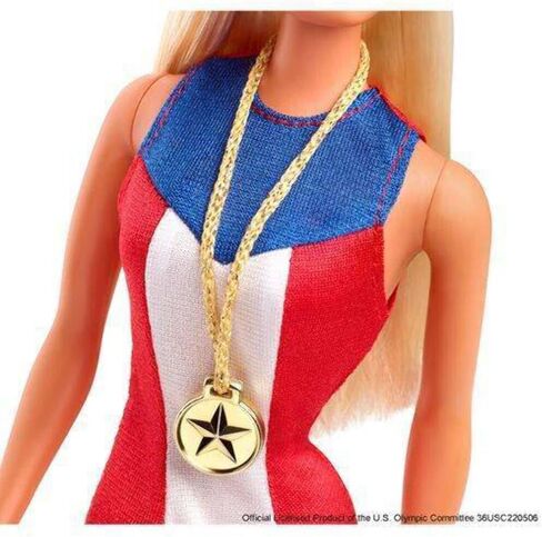 Barbie 1975 Gold Medal Doll Reproduction, Wearing Olympics-Themed One-Piece and Gold Medal Accessory. with Doll Stand and Certificate of Authenticity, Gift for Collectors in Saudi Arabia