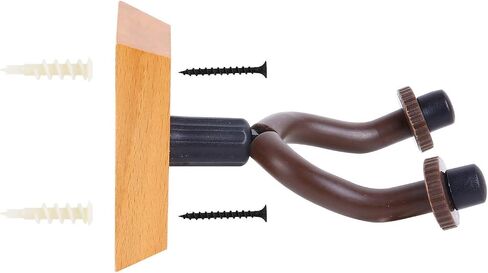 Ohuhu Guitar Wall Mount Hanger, 2-Pack Rotatable Hardwood Guitar Hangers with Screws, Adjustable Stopper Guitar Mount Hook Holder Stand for Acoustic Electric Guitar Banjo Bass Ukulele Mandolin (Wood) in Saudi Arabia