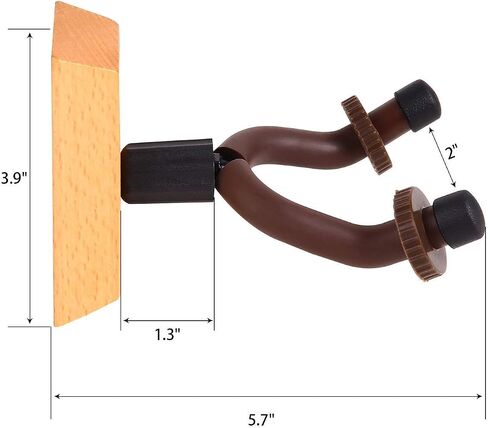 Ohuhu Guitar Wall Mount Hanger, 2-Pack Rotatable Hardwood Guitar Hangers with Screws, Adjustable Stopper Guitar Mount Hook Holder Stand for Acoustic Electric Guitar Banjo Bass Ukulele Mandolin (Wood) in Saudi Arabia