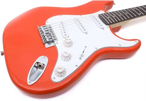 جيتار كهربائي 39 بوصة كامل الحجم مصنوع من الخشب الصلب SSS نمط الالتقاط للمبتدئين مجموعة كاملة مع الملحقات والحقيبة والأشرطة (فضي) in Kuwait