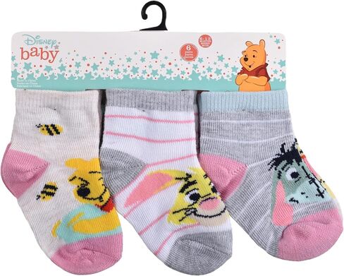 Winnie the Pooh Baby Girls' 6-Pack Quarter Socks in Kuwait