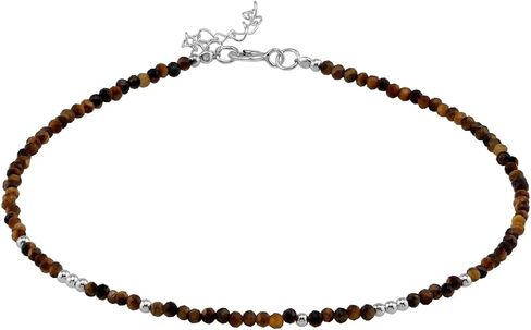 Silvershake 2MM Petite Natural Purple Amethyst Gemstone Bead 925 Sterling Silver Minimalist 9.5 to 10.5 Inch Adjustable Anklet Jewelry for Women or Teens February Birthstone Size 9.5 in Saudi Arabia