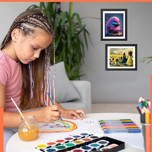 Nest & Nourish Kids Artwork Frame - Changeable Art Storage Decor - Free Coloring Pages - Children Mountable Art Display Schoolwork Crafts in Saudi Arabia