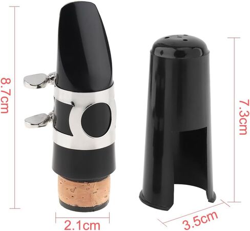 قطعة الفم OriGlam Bb Clarinet مع غطاء من القصب لقطع آلات النفخ، مجموعة قطع الفم التقليدية Bb Clarinet قطعة الفم الاحترافية للكلارينيت in Saudi Arabia