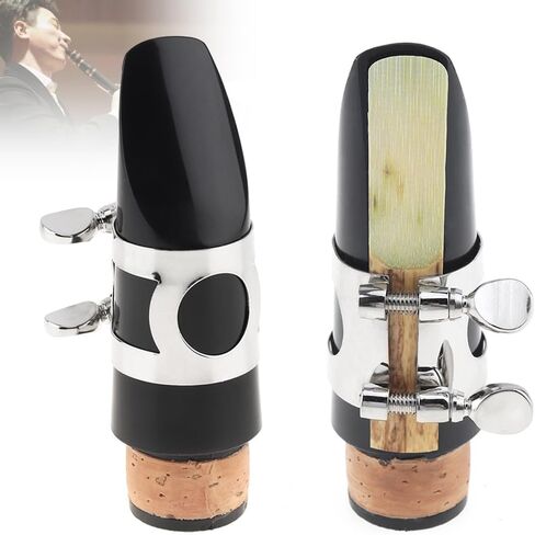 قطعة الفم OriGlam Bb Clarinet مع غطاء من القصب لقطع آلات النفخ، مجموعة قطع الفم التقليدية Bb Clarinet قطعة الفم الاحترافية للكلارينيت in Saudi Arabia