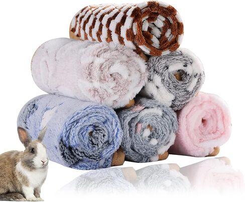 Grddaef 30X20 Inch Guinea Pig Fleece Blanket, 4Pcs Small Animal Washable & Plush Flannel Sleeping Mats Pad Rabbit Bedding Cage Liners for Hamster Guinea Pig Bunny Chinchilla Hedgehog Ferret in Saudi Arabia
