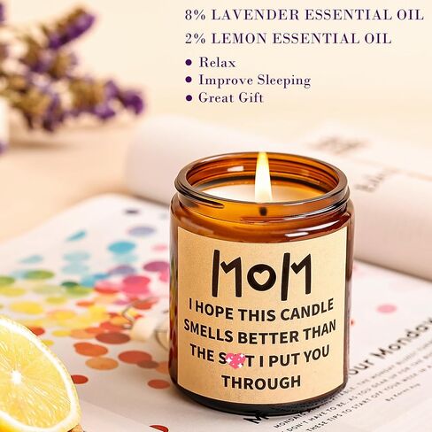Best Birthday Christmas Gifts for Mom from Daughter and Son, Funny Mom Birthday Gifts, Mom Christmas Gifts, Lavender Soy Scented Candles for Home Scented in Saudi Arabia