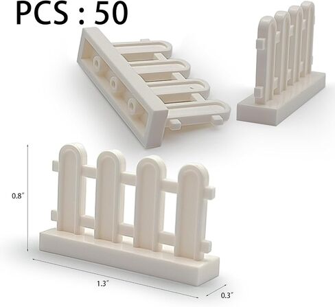 24pcs 1x8 Fences Building Block Toy Garden Farm Pieces Accessories in Saudi Arabia