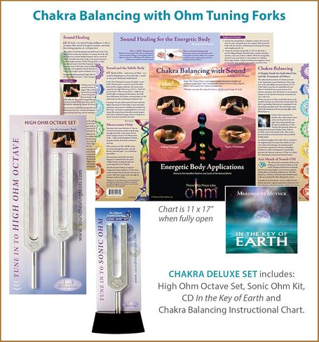 Ohm Therapeutics Sonic™ OHM Tuning Fork KIT for Crystal Clearing & Energy Practitioners (1088.8 Hz) Made in USA in Saudi Arabia
