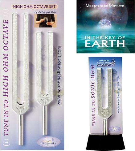 Ohm Therapeutics Sonic™ OHM Tuning Fork KIT for Crystal Clearing & Energy Practitioners (1088.8 Hz) Made in USA in Saudi Arabia