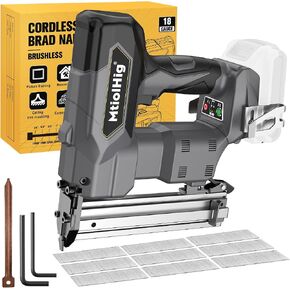 Cordless 18GA Brad Nailer for Dewalt 20V Max, 18 Gauge Nail Gun with 1000 Nials for Wood Carpentry, Brushless, 2 Mode, 5/8 to 1-1/4 Inch, Tool Only in Kuwait