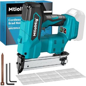 Cordless 18GA Brad Nailer for Dewalt 20V Max, 18 Gauge Nail Gun with 1000 Nials for Wood Carpentry, Brushless, 2 Mode, 5/8 to 1-1/4 Inch, Tool Only