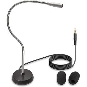 ECS WordSeeker Professional Gooseneck Conference Microphone 3.5 mm, Fully Adjustable Podium Mic, Heavy Duty Stainless Steel Neck