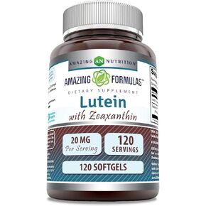 Amazing Formulas Lutein 20 mg with Zeaxanthin 800 mcg- 240 Softgels (Non-GMO) Supports Eye Health & Healthy Vision