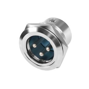 QIANRENON XLR Threaded Fixing Solder Adapter 3Pin XLR Male to Solder Terminal Round Connector XLR Soldered Audio Mount Socket, for Signal Transmission of Audio/Lighting (DMX) Equipment, Silver