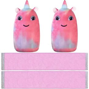 4 Pack Seatbelt Pillow for Kids Soft Car Seat Belt Cover Unicorn Baby Car Seat Strap Covers Dinosaur Kids Seat Pad Strap Seat Belt Cushion Head Rest Support Shoulder for Girls Boys Baby Car Stroller