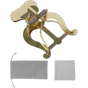 BQLZR Golden Trombone Clamp-On Holder Marching Lyre Replacement with Storage Bag Kit