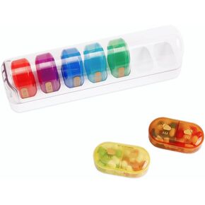 Extra Large Weekly Pill Organizer with Detachable Boxes, Moisture-Proof 7 Day Pill Dispenser, Stylish Colorful Weekly Pill Case, Large Capacity 2 Times a Day Pill Container