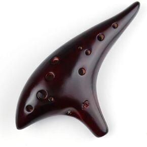 Unique Burning Ocarina 12 Agujeros Glossy Glaze 12 Holes Professional Ocarina brillante en alto (Yellow)