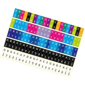 5pcs Kalimbatie Colored Keyboard Mini Piano Keyboard Mini Kalimba Stickers Kalimba 21 Keys Thumb Piano Decal Beginner Kalimba Sticker Kalimba Thumbs Piano Decals Scale Stickers