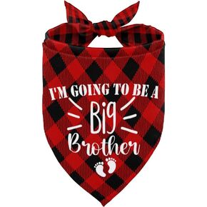 باندانا الكلب، I Am Going to Be A Big Brother Dog Bandana، وشاح الكلب طباعة بيضاء، إكسسوارات وشاح الكلب، وشاح الكلب باندانا الحيوانات الأليفة، وشاح أبيض للحيوانات الأليفة إكسسوارات تكشف عن الجنس، هدية باندانا الكلب (D20)