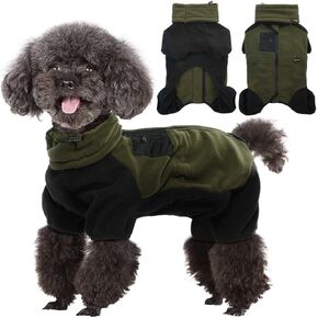 T'CHAQUE Dog Winter Coat, Warm Polar Fleece Jacket Puppy Sweaters for Small Dogs, Removable Turtleneck Puppy Padded Coats,Windproof Cozy Pet Outfits for Chihuahua,Pomeranian, Poodle, ApricotGreen, XS
