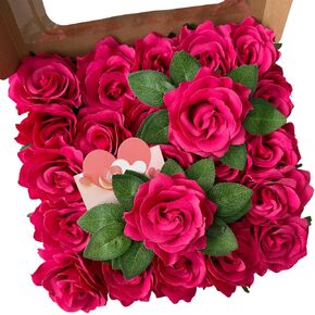 YiRonCins 35 Pcs Purple Dahlia Artificial Flowers Box Set Foam and Silk Fake Flowers for Christmas Tree Decor Rose Peony Table Centerpieces DIY New Year Table Flower Decorations