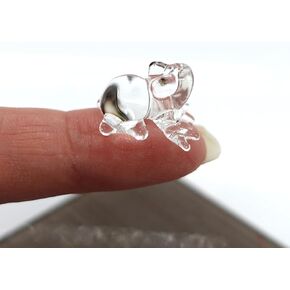 Sansukjai Frog Micro Tiny Figurines Hand Blown Clear Glass Art Reptiles Animals Collectible Gift Home Decor (Green)