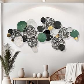 HVFF Metal Wall Decoration Large Floral Art Sculpture 3d Modern Style Floating Flowers With Pleated Details Suitable for Living Room Dining Room Bedroom 53.1 * 23.6 Inches（White）