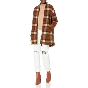 [BLANKNYC] Womens Plaid Cocoon Coat