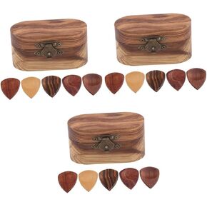 Milisten Box Pick box personalized guitar straps ukulele plectrum banjo finger picks bass picks holder guitar pick display case guitar pick holder ballad stringed instrument Wood