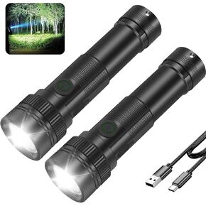 BORUIT ET28 Rechargeable Flashlight Powerful 2000 Lumens with Red Green Blue UV Light - Tactical Hunting Blood Tracking Multicolor Flashlights, RGB LED USB Flash Light Clip on Pocket