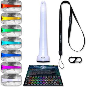 UltraPoi Digi LED Glow Stick - Rechargeable Reusable Multicolor Light Decoration for Poi, Music Festival, Rave, Camping, Birthday Party, Wedding, Parking Guide and Dog Walking