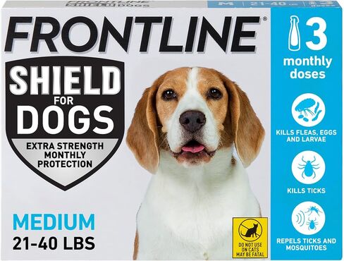 Frontline Shield Flea & Tick Treatment for Medium Dogs 21-40 lbs., Count of 6 in Kuwait