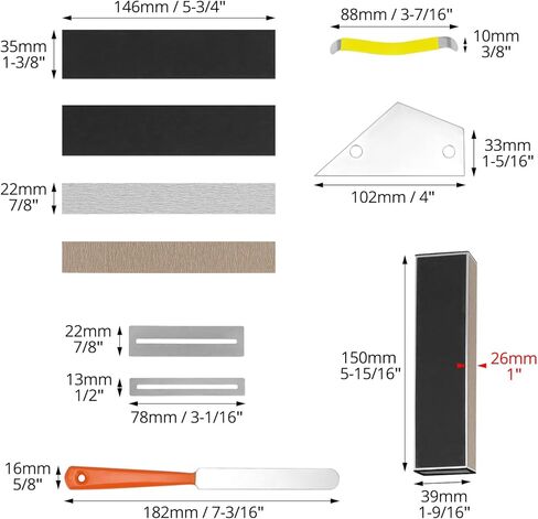 مجموعة أدوات صيانة وإصلاح الجيتار من QWORK، تتضمن ملف تاج الحنق، وشعاع التسوية، والروك، وموزعات الأوتار، وواقي لوحة الأصابع، وأوراق الصنفرة البديلة، وحقيبة تخزين in Kuwait
