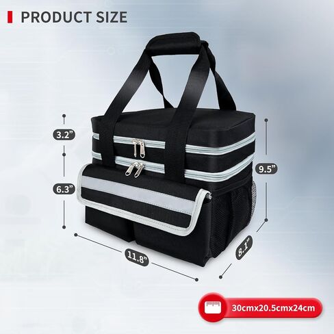 NENYX Portable Pill Bottle Organizer Bag, Double Layers Medicine Organizer Storage Bag with Lockable Zippers, Travel Medication Bag for Prescription Bottles and Medical Supplies,Red(Bag Only) in Saudi Arabia