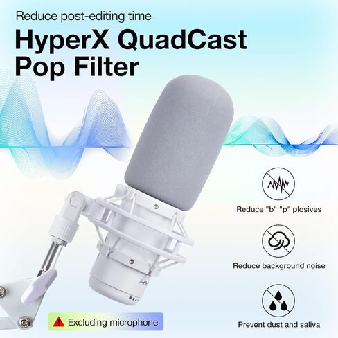 For HyperX QuadCast Mic Pop Filter - Microphone Cover Compatible with HyperX Quadcast Microphone, Soundproofing Noise Reduction, Improving Sound Quality, Pop Filter for QuadCast Mic by SUNMON（Gray） in Saudi Arabia