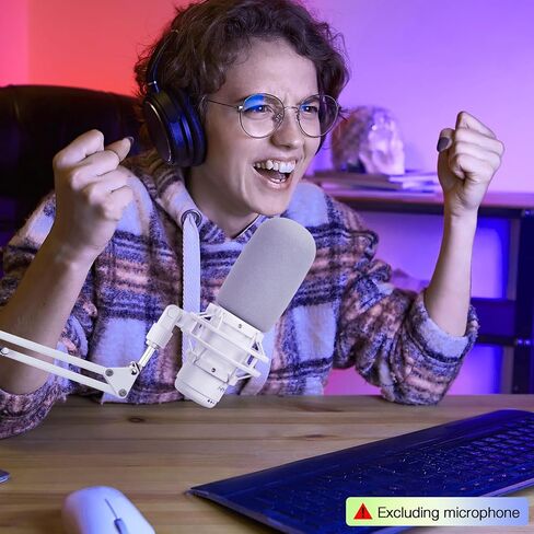 For HyperX QuadCast Mic Pop Filter - Microphone Cover Compatible with HyperX Quadcast Microphone, Soundproofing Noise Reduction, Improving Sound Quality, Pop Filter for QuadCast Mic by SUNMON（Gray） in Saudi Arabia