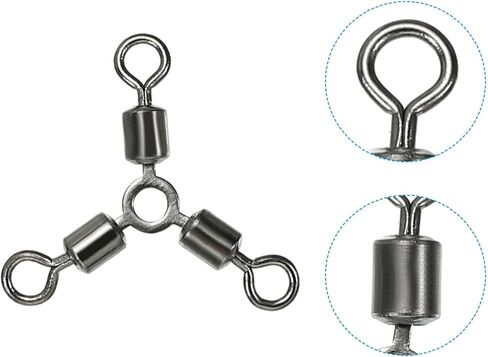 PATIKIL 3 Way Swivel Cross Line T Turn Rolling Terminal Tackle for Catfish Surf Rig Saltwater Freshwater Fishing in Saudi Arabia