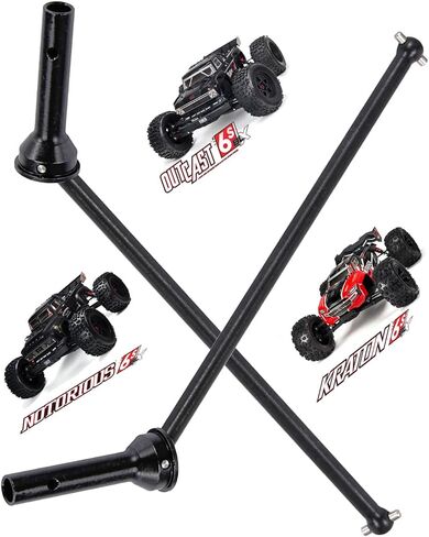 Front Drive Shaft Upgrades Part for Arrma 1/8 Kraton 6S BLX Outcast 6S BLX Notorious 6S BLX,ARRCat 2pcs Drive Shaft Upgrades Part,Harden Metal #45 Driveshaft Hop-up,(More Power 2022),Black in Saudi Arabia