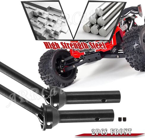 Front Drive Shaft Upgrades Part for Arrma 1/8 Kraton 6S BLX Outcast 6S BLX Notorious 6S BLX,ARRCat 2pcs Drive Shaft Upgrades Part,Harden Metal #45 Driveshaft Hop-up,(More Power 2022),Black in Saudi Arabia