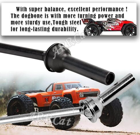 Front Drive Shaft Upgrades Part for Arrma 1/8 Kraton 6S BLX Outcast 6S BLX Notorious 6S BLX,ARRCat 2pcs Drive Shaft Upgrades Part,Harden Metal #45 Driveshaft Hop-up,(More Power 2022),Black in Saudi Arabia